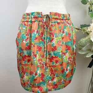 FOREVER 21 skirt | Satin Secret Garden Print | Drawstring | Size Medium | Pocket